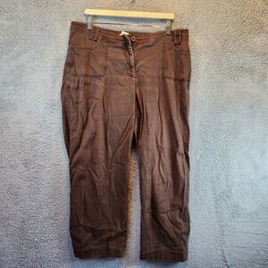 JMS Pants Womens 18 Brown lined Stretch High‎ Rise Straight Leg Pockets Zip Fly